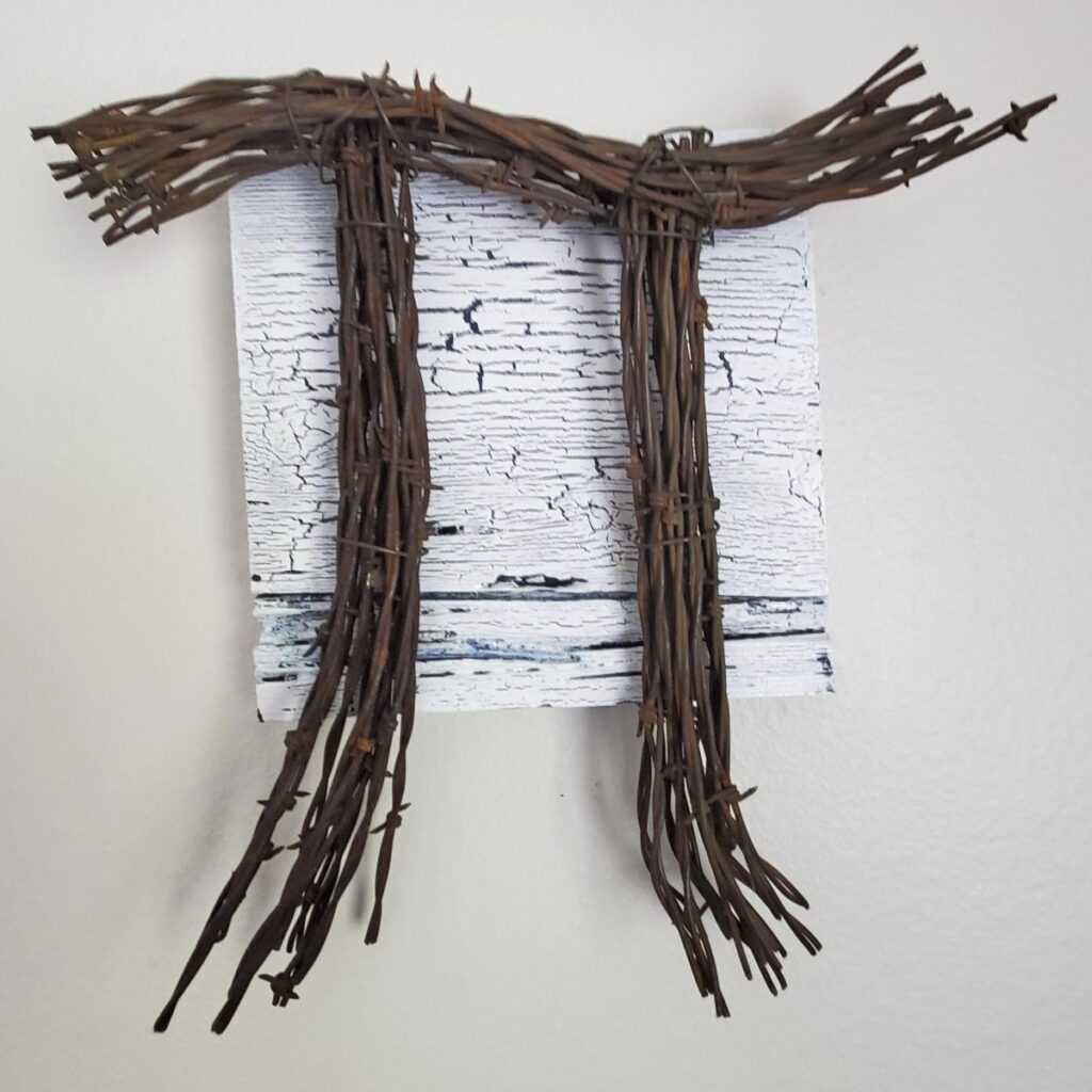 DR Fickas_metal sculpture_metal art_barbed pi